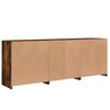 vidaXL Credenza con Luci LED Rovere Fumo 181,5x37x67 cm