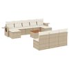 vidaXL Set Divani da Giardino 11 pz con Cuscini Beige in Polyrattan
