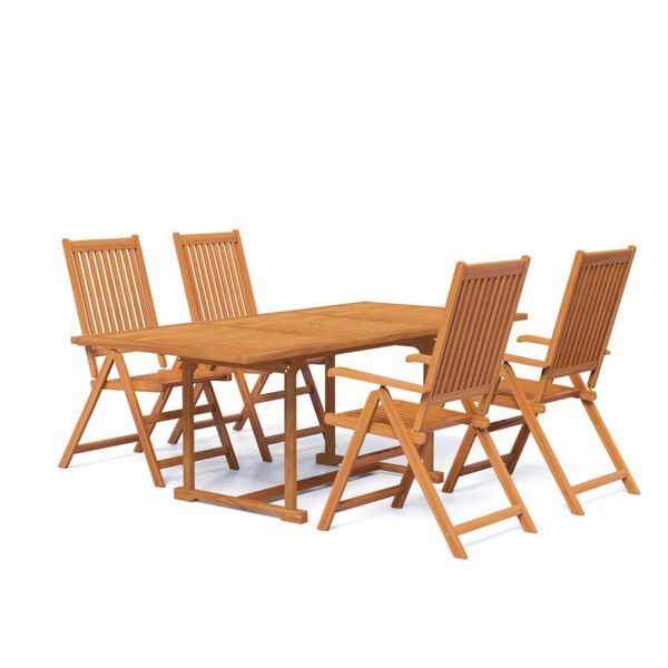 vidaXL Set Mobili da Pranzo da Giardino 5 pz Legno Massello di Acacia 150-200 cm