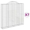 vidaXL Cesti Gabbioni ad Arco 7 pz 200x30x180/200 cm Ferro Zincato