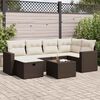 vidaXL Set Divani da Giardino 7 pz con Cuscini Marrone in Polyrattan