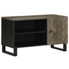 vidaXL Mobile Porta TV Nero 80x33x46 cm in Legno Massello di Mango