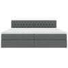 vidaXL Letto con contenitore e materasso Grigio scuro 200 x 200 cm