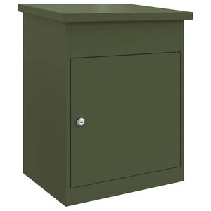 vidaXL Cassetta per pacchi Oliver verde 47.5 x 38 x 59 cm Acciaio