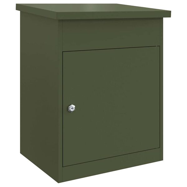vidaXL Cassetta per pacchi Oliver verde 47.5 x 38 x 59 cm Acciaio