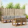 vidaXL Set di divani da esterno 8 pcs Grigio Naturale e Chiaro
