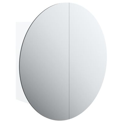 vidaXL Armadio da Bagno con Specchio Rotondo e LED Bianco 40x40x17,5cm