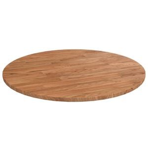vidaXL Piano Tavolo Rotondo Marrone Chiaro &Oslash;50x1,5 cm Rovere Trattato