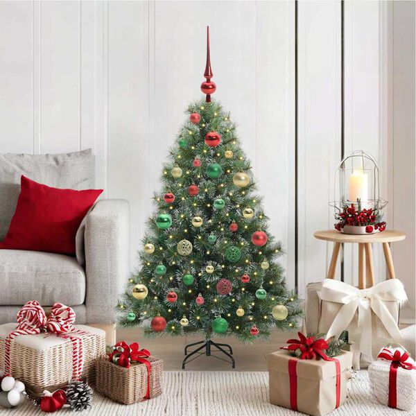 vidaXL Albero di Natale artificiale con 150 LED Verde 120 cm PE e PVC