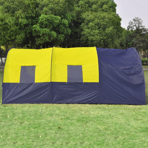 vidaXL Tenda da Campeggio in Poliestere per 6 Persone Blu e Giallo
