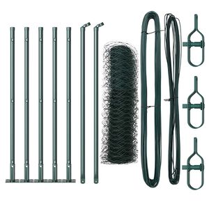 vidaXL Recinzione esagonale con base in cemento 10 x 0,5 m Verde Rete