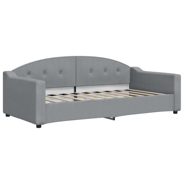 vidaXL Divano Letto Estraibile Materassi Grigio Chiaro 90x190 Tessuto