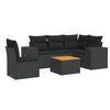 vidaXL Set Divano da Giardino 6 pz con Cuscini Nero in Polyrattan