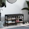 vidaXL Panca Porta Scarpe Rovere Fumo 82x32x47 cm in Legno Multistrato