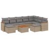 vidaXL Set Divano da Giardino 10 pz con Cuscini Beige in Polyrattan