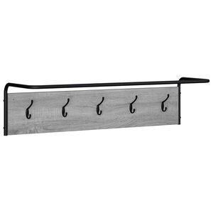 vidaXL Appendiabiti Montaggio a parete Sonoma grigio 100 x 30 x 25 cm