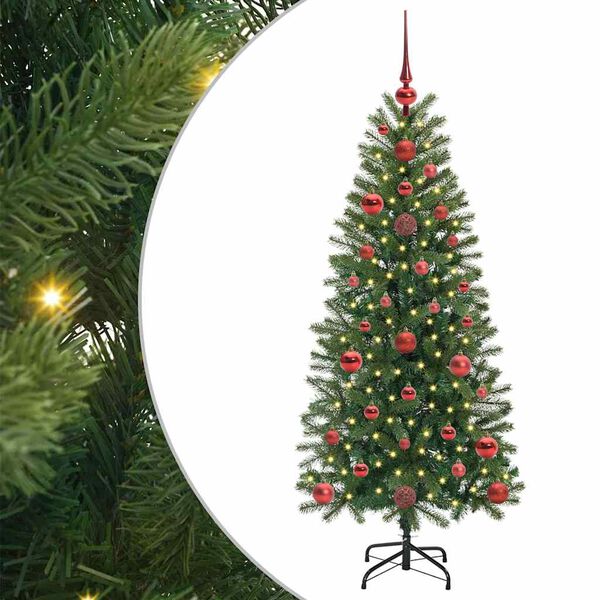 vidaXL Albero di Natale artificiale con 150 LED Verde 120 cm PE e PVC