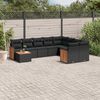 vidaXL Set Divani da Giardino 10pz con Cuscini in Polyrattan Nero