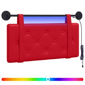 vidaXL Testiera sospesa Con luce LED Rosso Similpelle
