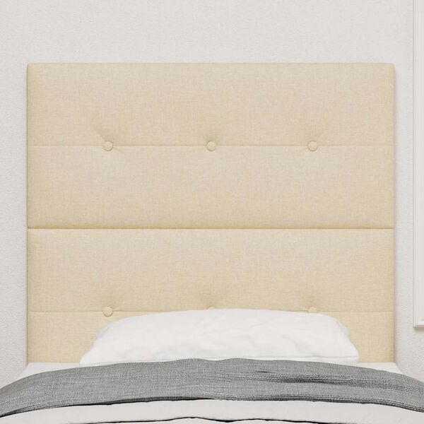 vidaXL Testiera LED con luci a strisce a LED Crema 90 cm Poliestere