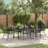vidaXL Set da Pranzo per Giardino 7 pcs Nero polyrattan