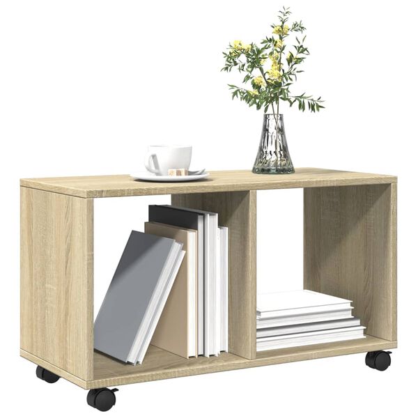 vidaXL Mobiletto con Ruote Rovere Sonoma 72x33x42,5 cm in Truciolato
