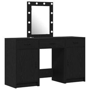 vidaXL Tavolo da Trucco Nero 50 x 41 x 135 cm Legno multistrato