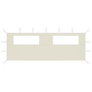vidaXL Parete con Finestre per Gazebo 6x2 m Crema