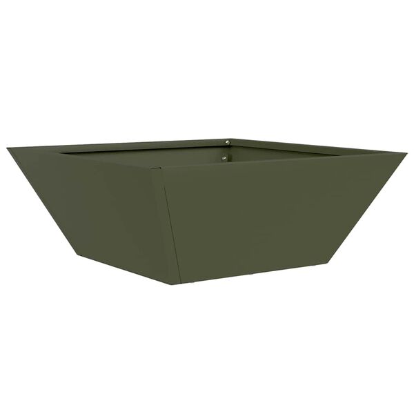vidaXL Vaso da giardino Verde oliva 40 x 40 x 15 cm