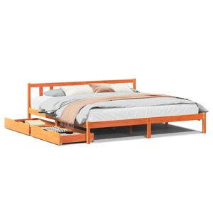 vidaXL Letto senza Materasso Marrone Cera 200x200 cm in Legno di Pino