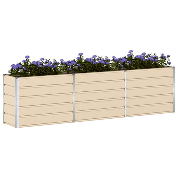 vidaXL Fioriera Avorio 480 x 50 x 45 cm Acciaio zincato