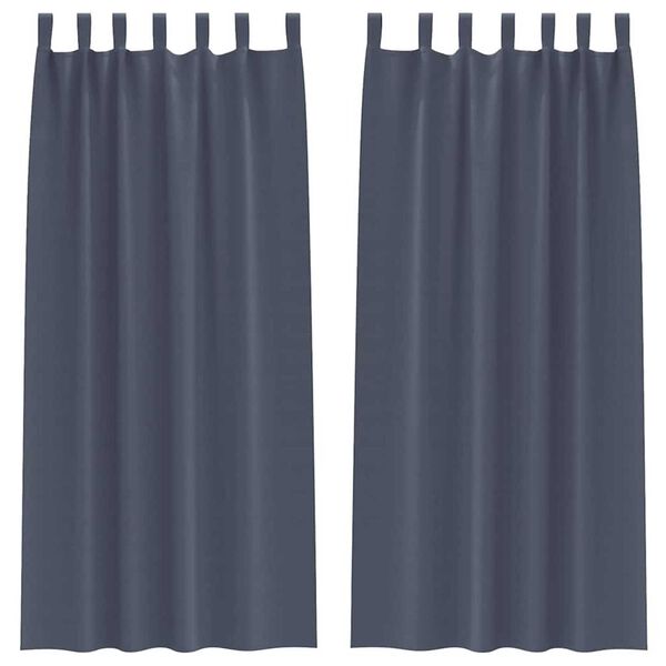 vidaXL Tende Blackout con Anelli 2 pcs Antracite 225 x 140 cm
