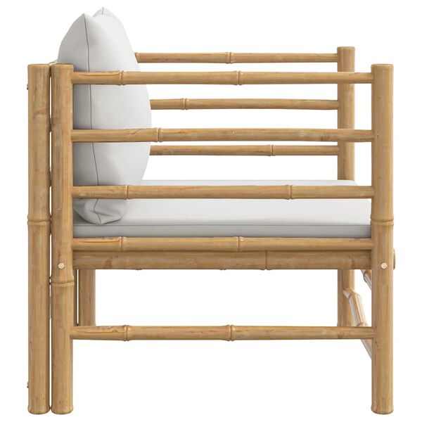 vidaXL Divano da Giardino con Cuscini Grigio Chiaro in Bamb&ugrave;