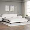 vidaXL Letto con Materasso Dover Bianco e Nero 200x200cm in Similpelle