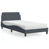 vidaXL Letto con Materasso Dover Grigio Scuro 100x200 cm in Velluto