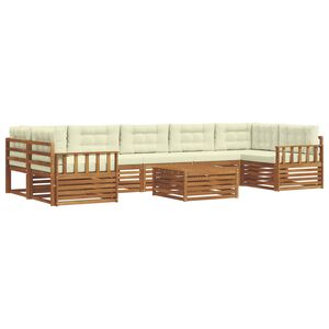 vidaXL Set di divani da esterno 8 pz Naturale e Crema