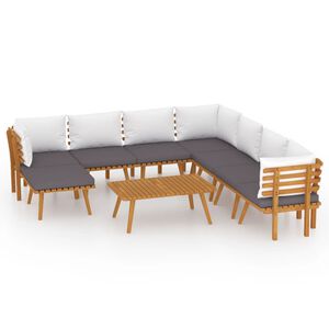 vidaXL Set Divani da Giardino 9 pz con Cuscini in Massello di Acacia