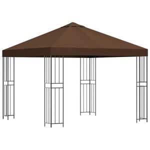 vidaXL Gazebo 3 x 3 m Marrone Poliestere e Acciaio 190 gsm