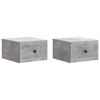 vidaXL Mobiletto da notte a muro 2 pz Grigio Cemento 33 x 34,5 x 20 cm