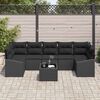 vidaXL Set di divani con cuscino Nero 55 x 55 x 37 cm polyrattan