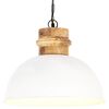 vidaXL Lampada Soffitto Industriale Bianca Rotonda 42 cm E27 in Mango
