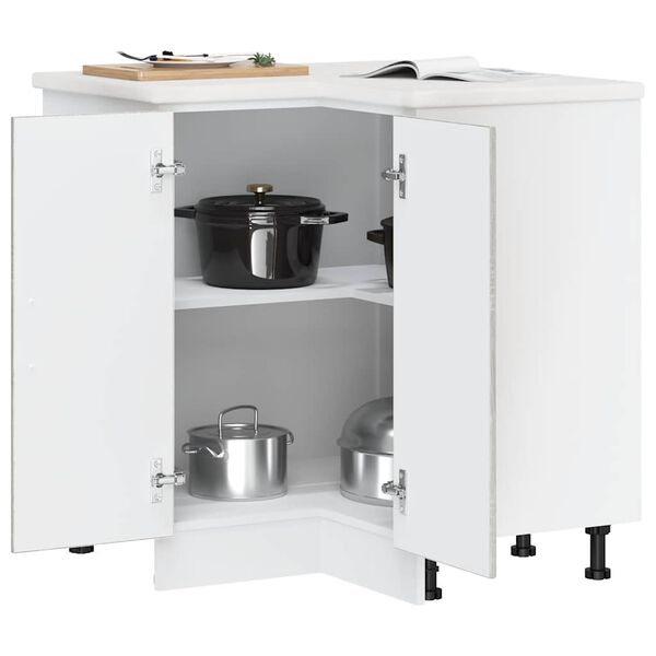 vidaXL Mobile Base ad Angolo Cucina Kalmar Grigio Sonoma in Truciolato