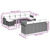 vidaXL Set Divani da Giardino 11 pz con Cuscini in Polyrattan Nero