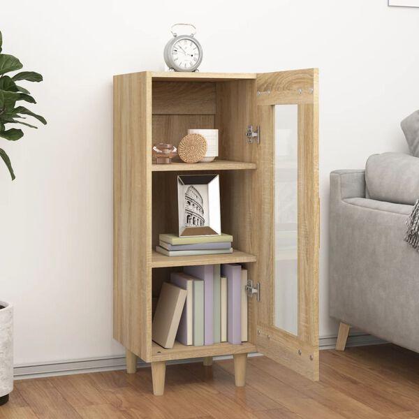 vidaXL Credenza Rovere Sonoma 34,5x34x90 cm in Legno Multistrato