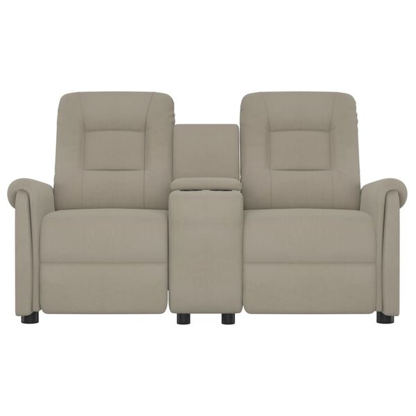 vidaXL Divano Massaggio a 2 Posti con Portabicchieri Grigio Chiaro