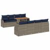 vidaXL Set Divano da Giardino 7 pz grigio e blu navy