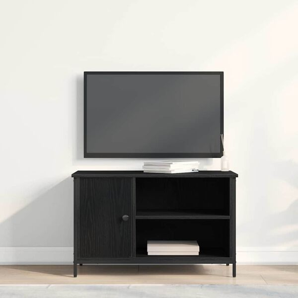 vidaXL Mobile TV Rovere nero 80 x 40 x 50 cm Legno multistrato