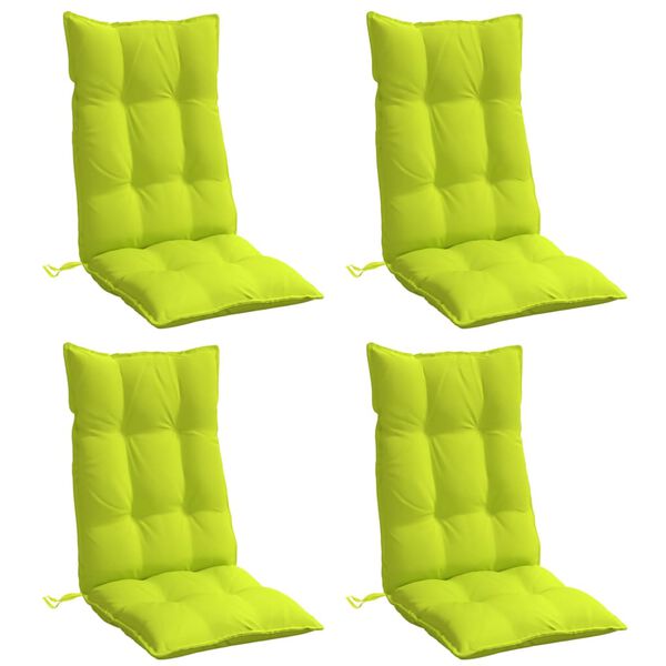 vidaXL Cuscini Sedia Schienale Alto 4 pz Verde Chiaro Tessuto Oxford