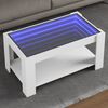 vidaXL Tavolino Salotto con LED Bianco 93x53x45 cm Legno Multistrato