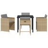 vidaXL Set da Pranzo per Giardino con cuscino 5 pcs Beige polyrattan
